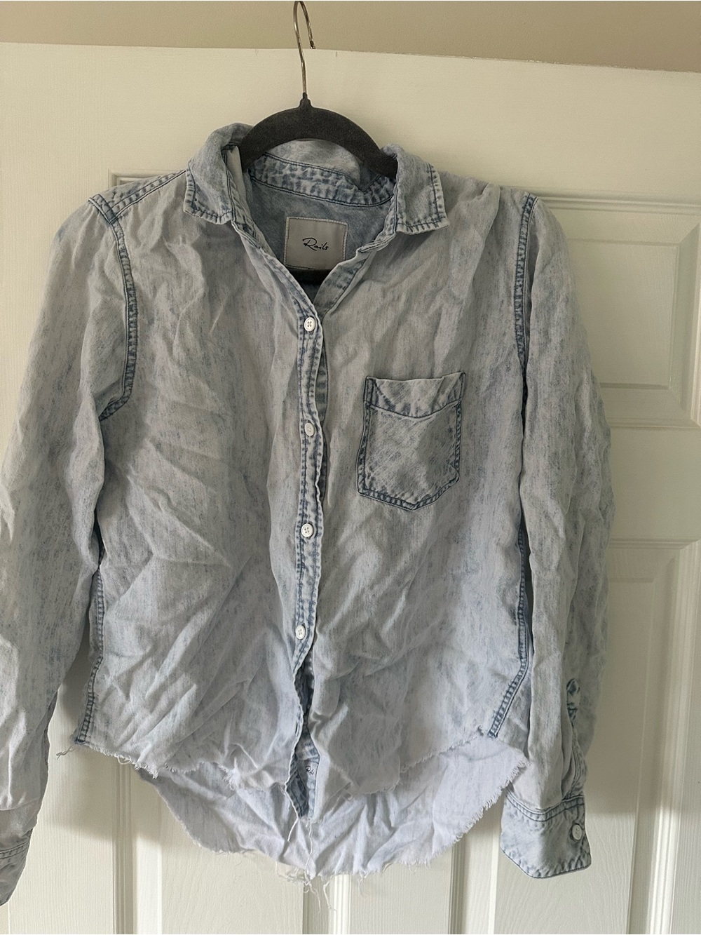 Rails Light Blue Washed Denim Button-Down Shirt